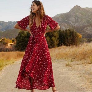 Christy Dawn Bluebell Dress Crimson Blossom NWT L